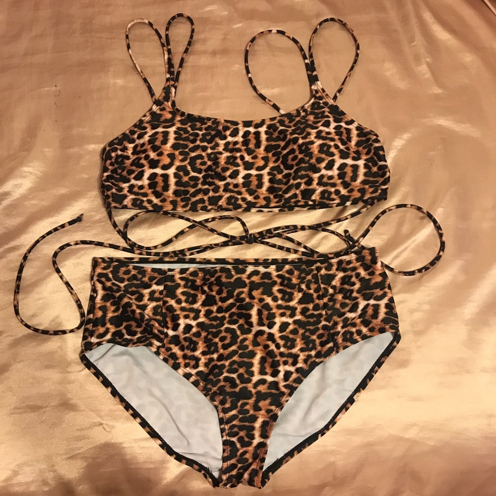 Strappy Cheetah Print Swimsuit